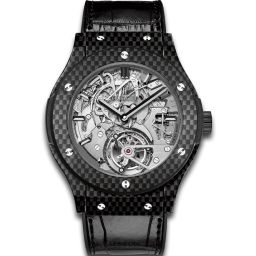 Hublot Classic Fusion Tourbillon Cathedral Minute Repeater Skeleton Dial Carbon Fiber Men's Watch 504.QX.0110.LR