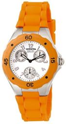 Invicta Angel Multi-Function White Dial Orange Silicone Ladies Watch 18792