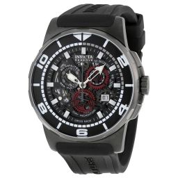 Invicta Reserve Mechanical Black Skeleton Dial Black Polyurethane Men's Watch 18951