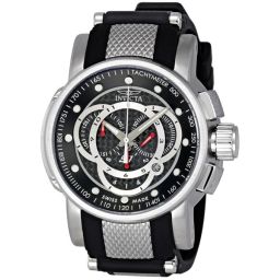 Invicta S1 Black Dial Chronograph Tachymeter Black Rubber Strap Men's Watch 0893