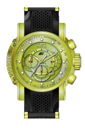 Invicta S1 Rally Chronograph Gold Carbon Fiber Dial Gold-plated and Black Polyurethane Men's Watch 19326