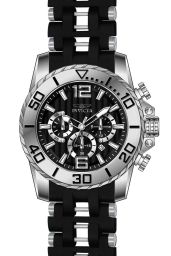 Invicta Sea Spider Chronograph Black Dial Black Polyurethane Rubber Men's Watch 20284