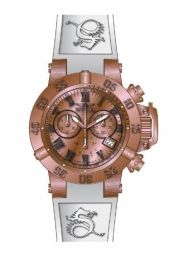 Invicta Subaqua Chronograph Rose Dial Black Silicone Men's Watch 16878