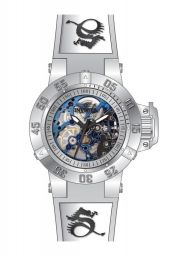 Invicta Subaqua Mechanical Silver Skeleton Silver Silicone Ladies Watch 17138