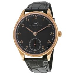 IWC Portuguese Ardoise Dial 18kt Rose Gold Black Leather Men's Watch 5454-06