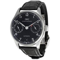 IWC Portuguese Automatic Black Dial Steel Black Men's Watch IW500109