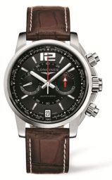 Longines Admiral Chronograph Black Brown Strap (L3.666.4.56.3)