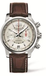 Longines Admiral Chronograph Silver Brown Strap (L3.666.4.76.3)