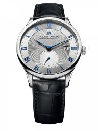 Maurice Lacroix Masterpiece Silver Dial Black Alligator Leather Men's Automatic Watch MP6907-SS001-110