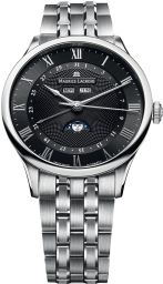Maurice Lacroix Masterpiece Tradition Phase de Lune Black Dial Stainless Steel Men's Watch MP6607-SS002-310