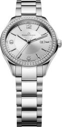 Maurice Lacroix Miros Date Diamond Silver Dial Stainless Steel Ladies Watch MI1014-SD502130