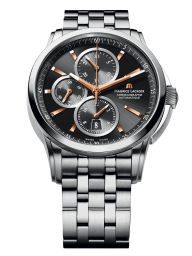 Maurice Lacroix Pontos Automatic Chronograph Black Dial Automatic Men's Stainless Steel Watch PT6188-SS002-332