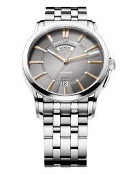 Maurice Lacroix Pontos Day and Date Grey Dial Automatic Men's Stainless Steel Watch PT6158-SS002-03E