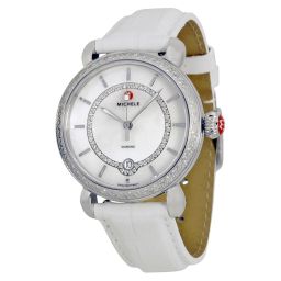 Michele CSX Elegance Mother off Pearl White Leather Ladies Watch MWW03T000039