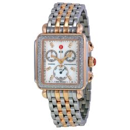 Michele Signature Deco Diamond Mother of Pearl Two-tone Ladies Watch MWW06P000232