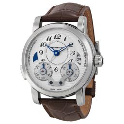 Montblanc Nicolas Rieussec Chronograph Automatic Silver Dial Brown Leather Men's Watch 106487
