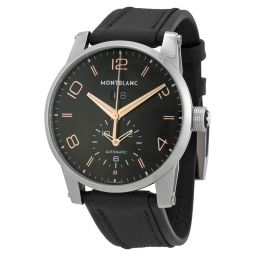 Montblanc Timewalker Black Dial Black Leather Automatic Watch 110465