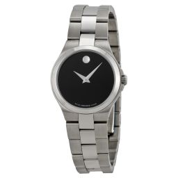 Movado Black Dial Stainless Steel Ladies Watch 0606558