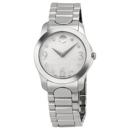 Movado Diamond Mother of Pearl Dial Stainless Steel Ladies Watch 0606696