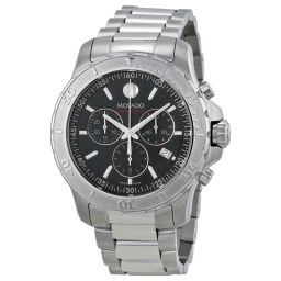 Movado Series 800 Chronograph Black Dial Stainless Steel Men's Watch 2600110