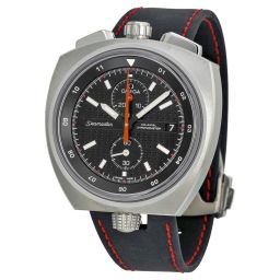 Omega Seamaster Bullhead Chronograph Automatic Black Dial Black Leather Men's Watch 22512435001001