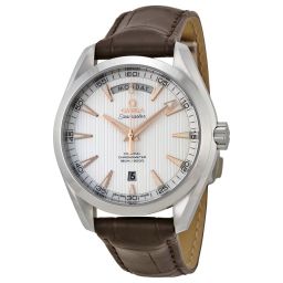 Omega Aqua Terra Automatic Silver Dial Brown Leather Men's Watch 23113422202001