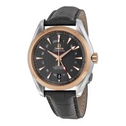 Omega Aqua Terra Grey Dial Brown Alligator Men's Watch 23123432206001