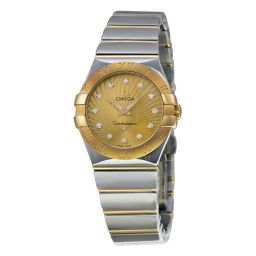 Omega Constellation Champagne Dial Stainless Steel and Yellow Gold Ladies Watch 12320276058002