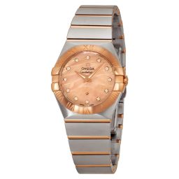 Omega Constellation Red Gold Mother of Pearl Diamond Stainless Steel and 18kt Rose Gold Ladies Watch 12320276057002