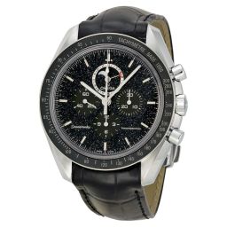 Omega Speedmaster Chronograph Black Dial Black Leather Men's Watch 31133443201001