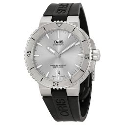 Oris Aquis Date Silver Dial Black Rubber Men's Watch 01 733 7676 4141-07 4 21 34