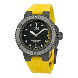Oris Aquis Depth Guage Black Dial Yellow Rubber Men's Watch 733-7675-4754SET