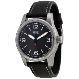 Oris Swiss Hunter Team Black Dial Black Leather Men's Watch 733-7649-4063LS