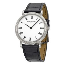 Patek Philippe Calatrava White Dial 18 kt White Gold Men's Watch 5120G