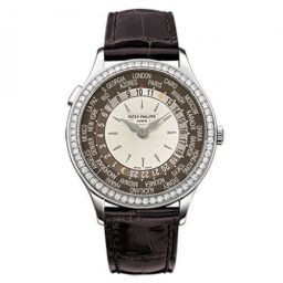 Patek Philippe Complication Mechanical Ivory and Brown Dial Men's Watch 7130G-010