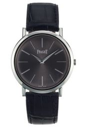Piaget Altiplano Mechanical Black Dial 18Kt White Gold Men's Watch GOA29113