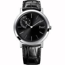 Piaget Altiplano Mechanical Black Dial Black Leather Men's Watch G0A34114