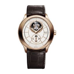 Piaget Gouverneur Silver Guilloche Dial 18K Rose Gold Men's Watch GOA37114