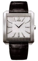 Piaget Protocole XXL Silver Dial Black Leather Men's Watch GOA32004