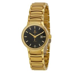 Rado Centrix Automatic Black Dial Yellow Gold-Plated Stainless Steel Ladies Watch R30280153