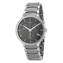 Rado Centrix Chronograph Dark Grey Dial Platinum-tone Ceramic Men's Watch R30122122