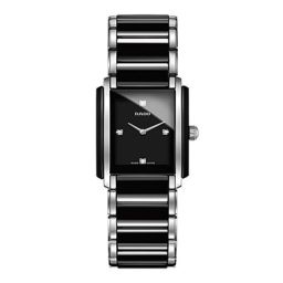 Rado Integral Quartz Black Dial Black Ceramic And Stainless Steel Ladies Watch R20613712