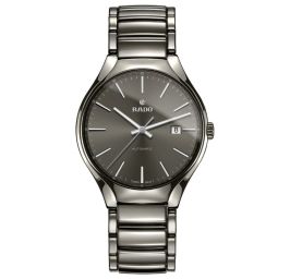 Rado True Auto Gray Dial Plasma High-Tech Ceramic Men's Watch R27057102