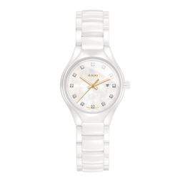 Rado True Quartz MOP Dial High-tech White Ceramic Ladies Watch R27061902