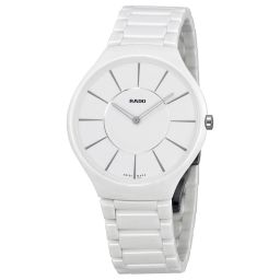 Rado True Thinline White Dial White Ceramic Ladies Watch R27957112