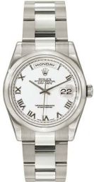 Rolex Day Date Silver Index Dial President Bracelet 18k White Gold Men's Watch 118209SSP