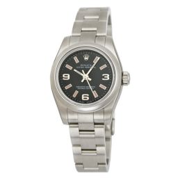 Rolex No Date Black Arabic Pink Index Dial Oyster Bracelet Ladies Watch 176200BKAPSO