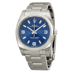 Rolex Oyster Perpetual Blue Arabic Dial Domed Bezel Men's Watch 114200BLASO