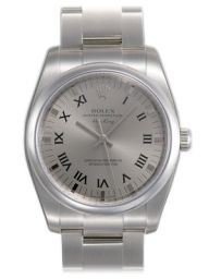 Rolex Airking Silver Roman Dial Domed Bezel Men's Watch 114200SRO