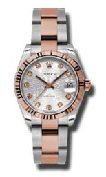 Rolex Datejust Automatic Stainless Steel and 18kt Rose Gold Ladies Watch 178271SJDO